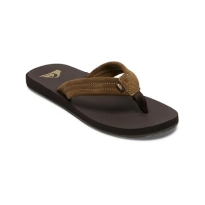 Afbeelding van Quiksilver Carver CORE Teensandalen brown, Heren, Maat: 46, Brown Veloursleer