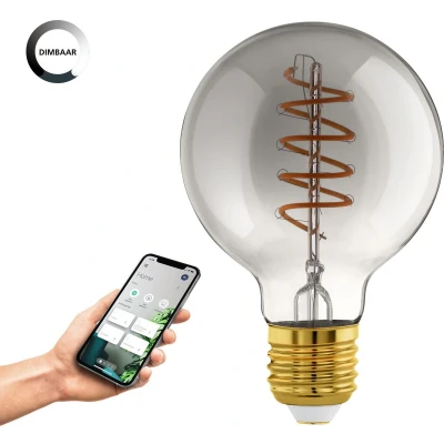 Afbeelding van EGLO connect.z Smart LED Lamp E27 Ø 9,5 cm Smoke Rookglas 2000K Dimbaar Zigbee