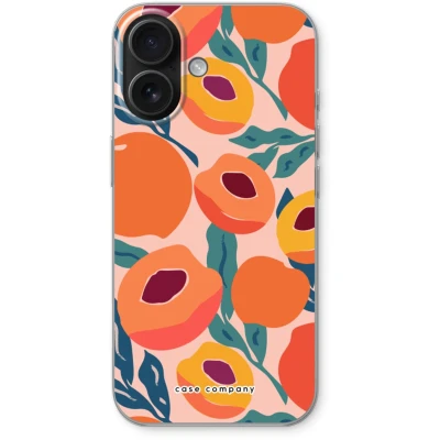 Afbeelding van Case Company® hoesje geschikt voor iPhone 16 Perzik Soft Cover Telefoonhoesje Bescherming aan alle Kanten en Schermrand