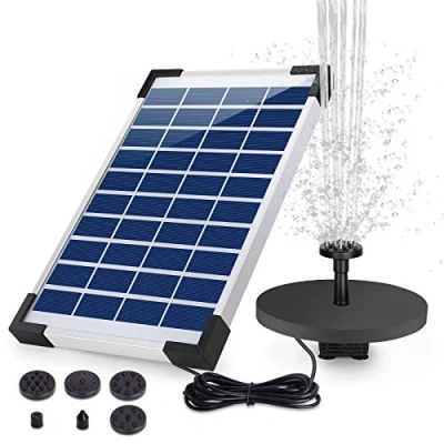 Afbeelding van AISITIN Fontein op zonne energie, 5,5 W, ingebouwde 1500 mAh batterij, vijverpomp, waterpomp, drijvende fonteinpomp met 6 fonteinstijlen, voor vogelbad/kleine vijver/tuin/watercirculatie