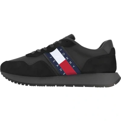Afbeelding van Tommy Jeans Modern Runner Sneakers laag, Heren, Maat: 41, Black Leer