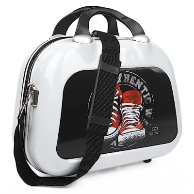 Afbeelding van SKPAT Koffer van handbagagekoffer 55 x 35 25 cm Cabin Luggage, Carry On Suitcase, Suitcase. Combinatie Hangslot 131450, Wit (Neceser 133645)