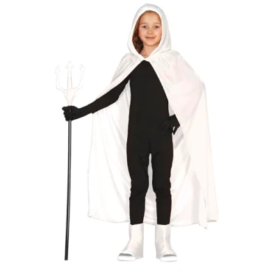 Afbeelding van Fiestas Guirca Wit fluwelen kindercape met capuchon 100 cm