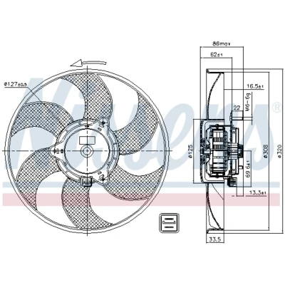 Afbeelding van Nissens Ventilatorwiel motorkoeling 85705