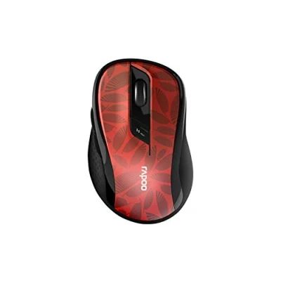 Image de Rapoo M500 Silent Souris optique 6 boutons sans fil 2.4 GHz Bluetooth 4.0 3.0 récepteur USB rouge foncé