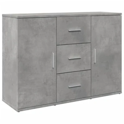 Afbeelding van Dressoir 90,5x29,5x65 cm bewerkt hout betongrijs