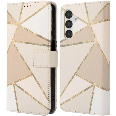Afbeelding van imoshion Hoesje Geschikt voor Samsung Galaxy A16 (5G) Design Bookcase smartphone Beige Graphic