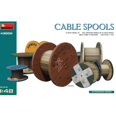 Afbeelding van 1:48 MiniArt 49008 Cable Spools for Diorama Plastic Modelbouwpakket