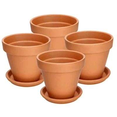 Afbeelding van KOTARBAU® Set van 4 plantenpotten, terracotta diameter 11 cm, voor binnen en tuin
