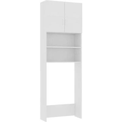 Afbeelding van Wasmachinekast 64x25,5x190 cm bewerkt hout wit