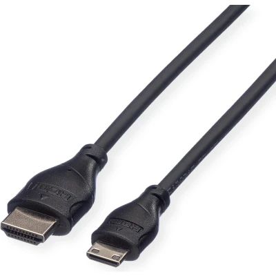 Afbeelding van ROLINE Monitorkabel HDMI High Speed met Ethernet, Male Mini Male, 2 m