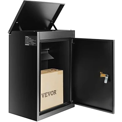 Image de VEVOR Boîte à Colis 39x27x52,2 cm aux Lettres en Acier Galvanisé Verrouillable Code Autoportante Montage Mural Déflecteur Antivol Amovible Étanche IPX3 Dépôt pour Maison Extérieur Porche