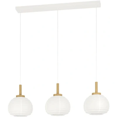 Afbeelding van EGLO Summerhill Hanglamp E27 Staal;Hout;Papier Wit;Bruin