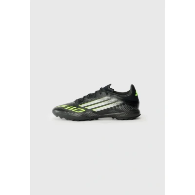 Afbeelding van adidas Mixte F50 LEAGUE Turf Football Boots, Core Black/Iron Metallic/Lucid Lemon, 39 1/3 EU