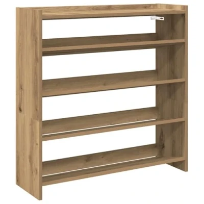 Afbeelding van Schoenenrek 80x25x81 cm bewerkt hout artisanaal eikenkleur
