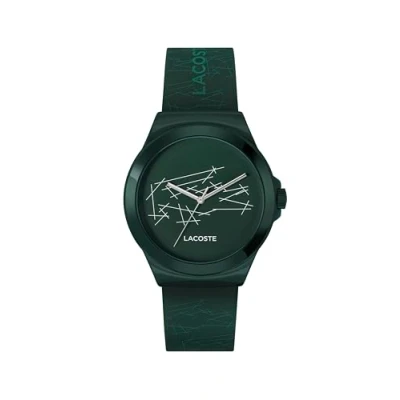 Afbeelding van Lacoste Drie wijzers quartz uurwerk horloge voor dames en heren NEOCROC collectie met groene siliconen band 2011391