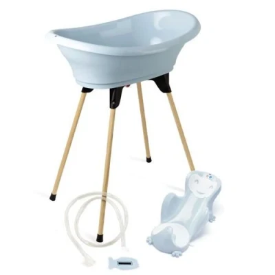 Image de Pack baignoire VASCO 5 en 1 Fleur bleue Fabriqué France