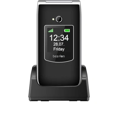 Image de Beafon, SL605 Silverline téléphone portable à rabat pour personnes âgées avec bouton d&#039;appel d&#039;urgence SOS, portable, protection P54 contre la poussière/les éclaboussures, écran intérieur