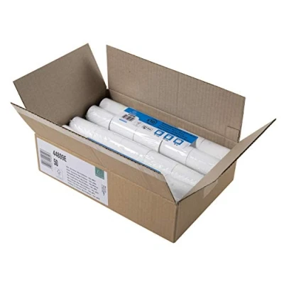 Afbeelding van Exacompta Referentie. 44809E doos met 50 thermorollen voor bankkaarten BPA vrij breedte 57 mm x diameter 35 44 g/m² kern 12 18 m lang FSC gecertificeerd wit