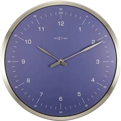 Afbeelding van Nextime Ne 3243Bl Wandklok 60 Minutes Ø33 Metaal Blauw