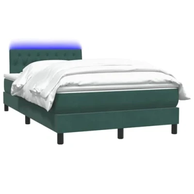 Afbeelding van vidaXL Boxspring met matras fluweel donkergroen 120x210 cm