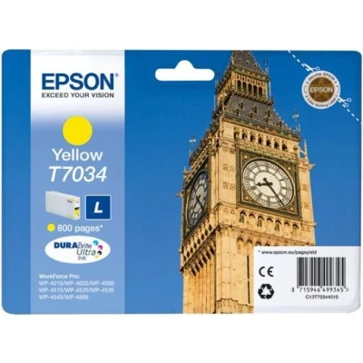 Afbeelding van Epson T7034 (C13T70344010) Inktcartridge Geel