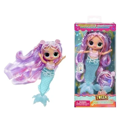 Image de L.O.L. Surprise! Tweens Mermaid Lana Marine Poupée Mannequin avec Queue de Sirène Couleur Changeante, Nageoire Mobile et Accessoires Jouets pour Enfants Collectionneurs à Partir 4 Ans