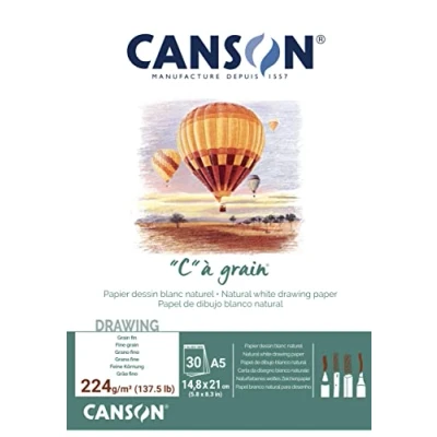 Afbeelding van Canson Tekenblok 30 vel A5 naturel wit