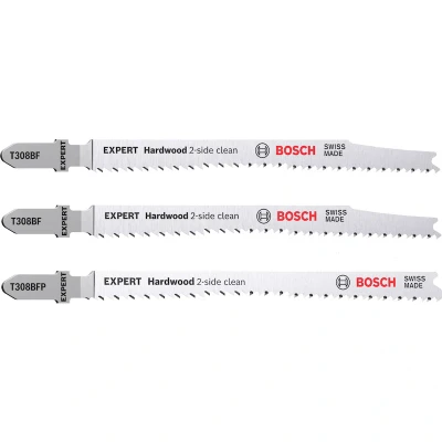 Image de BOSCH 2608900549 Jeu de lames scie sauteuse Expert Hardwood 2 Side Clean, Precision for 3 piece