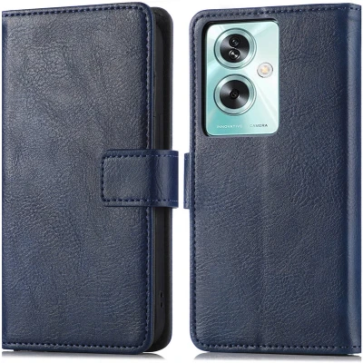 Afbeelding van iMoshion Hoesje Geschikt voor OnePlus Nord N30 SE Met Pasjeshouder Luxe Bookcase Donkerblauw