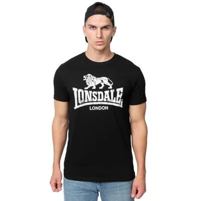 Afbeelding van Lonsdale Silverhill Tshirt print, Heren, Maat: Medium, Black/white