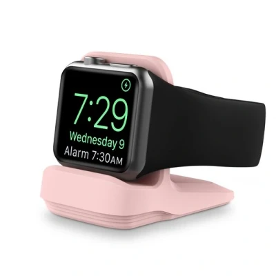 Afbeelding van Siliconen Apple Watch houder Roze Geschikt voor alle series