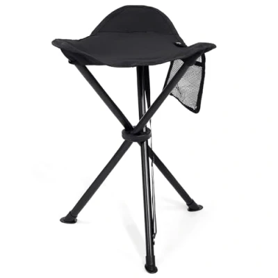 Afbeelding van EVER ADVANCED Klapkruk, statief, hoog, 53 cm, licht, campingkruk, compact, draagbaar, campingstoel, opvouwbaar, voor buiten, reizen, wandelen, tuin, rugzak kan dragen
