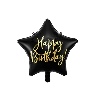 Afbeelding van Partydeco Folieballon ster Happy Birthday 40 cm