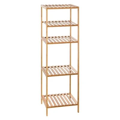 Afbeelding van 5Five Opbergrek met 5 niveaus voor de badkamer natuurlijk bamboe 35x32x77 cm naturel hout