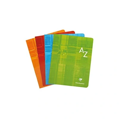 Afbeelding van Clairefontaine 63748AMZC Alfabetische register, geniet, 17 x 22 cm, 96 pagina&#039;s, groot, geruit, wit papier, 90 g, envelop gelamineerd, willekeurige kleur