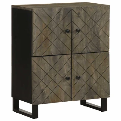 Afbeelding van vidaXL Dressoir 60x33x75 cm massief mangohout zwart