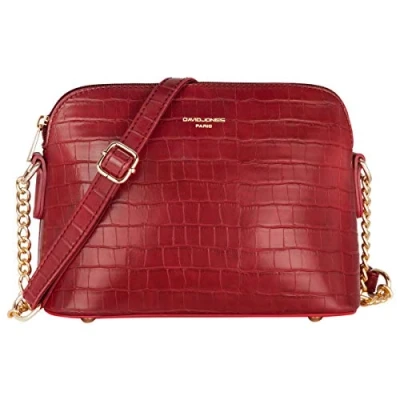 Afbeelding van David Jones Kleine schoudertas voor dames handtas ketting zilverkleurig boodschapper zak telefoon PU leer stijf reistas stad reizen winkelen mode chic, Taille unique