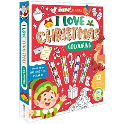 Afbeelding van With Stackable Snowman Crayons I Love Christmas Colouring