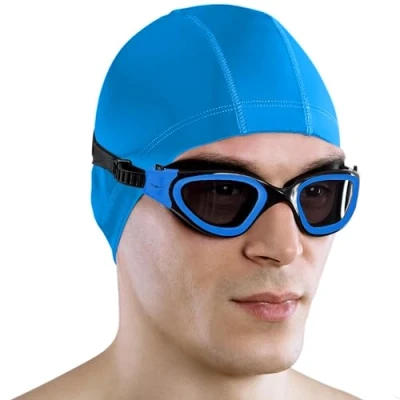 Afbeelding van AqtivAqua DX Gepolariseerde zwembril voor kinderen en volwassenen, uniseks (blauw, gepolariseerd)