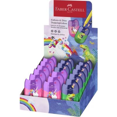Afbeelding van Puntenslijper Faber Castell Dino/Unicorn dubbel 18st. in display