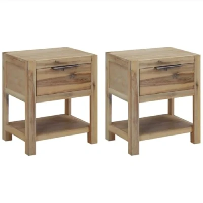 Afbeelding van Nachtkastje Met Lade 40X30X48 Cm Massief Acaciahout 2