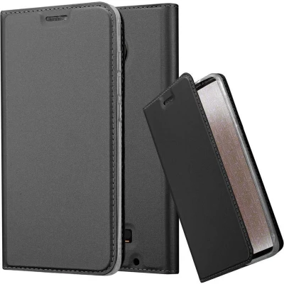 Afbeelding van Cadorabo Hoesje geschikt voor Motorola MOTO Z in CLASSY ZWART Beschermhoes met magnetische sluiting, standfunctie en kaartvakje Book Case Cover Etui