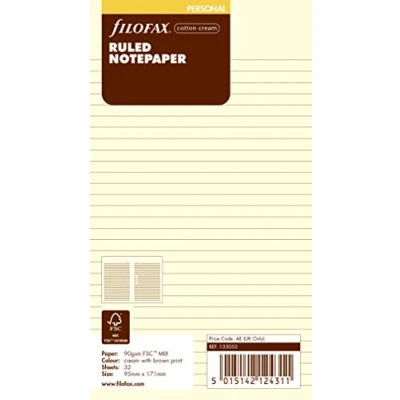 Afbeelding van Filofax Notitieblok, klein, gelinieerd, crèmekleurig (import Verenigd Koninkrijk)