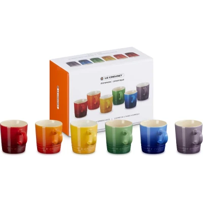 Afbeelding van Le Creuset Espressokopjes Regenboog 100 ml Set Van 6 Stuks