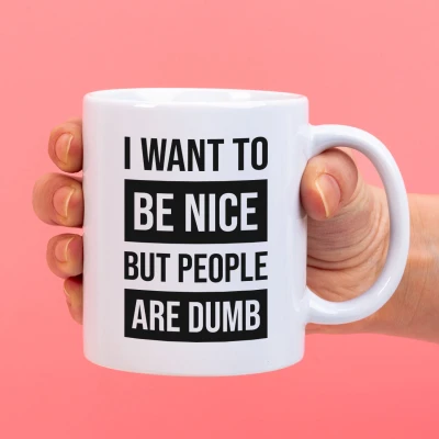 Afbeelding van Mok I want to be nice