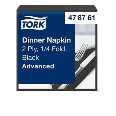 Afbeelding van Tork tissue servet 39x39cm 2 laags 1/4 vouw zwart 12x150