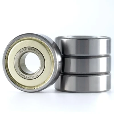 Afbeelding van XiKe 6302ZZ Set van 4 kogellagers 15 x 42 13 mm voorgesmeerd verchroomd staal dubbele metalen afdichtingen groefkogellagers met deksels