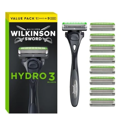 Afbeelding van Wilkinson Hydro3 Skin Protection Scheermes + 9 Vervangbare mesjes