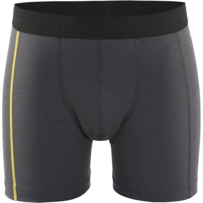 Afbeelding van Boxershort XLIGHT 100% Merino 1847 donkergrijs/geel
